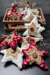 3" Knit Star Ornament W/ Box - Set of 12