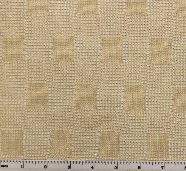 French Mesh Lace Fabric - Cream/Silver, 55/56" Width