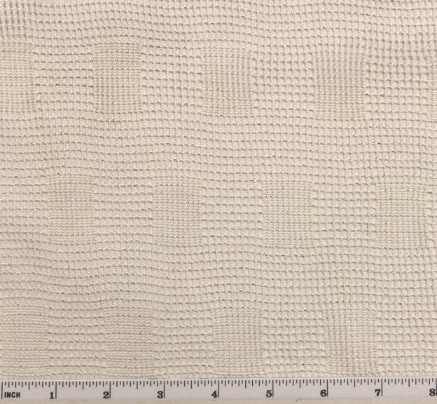 French Mesh Lace White/Silver Polyester Fabric - White/Silver Mesh Lace, 55/56" Width