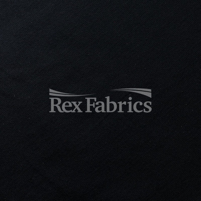 French Terry Cotton Spandex Fabric - Black Solid, 57/58" Width, 240 GSM (1 Yard)