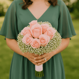 Light Pink Roses Bridesmaids Bouquets Fresh Wedding Flowers