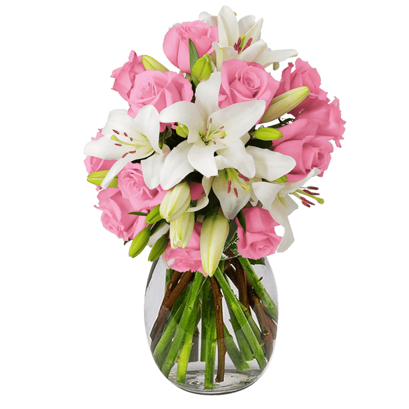 Stylish Rose & Lily Fresh Flower Bouquet for Gifts & Decor