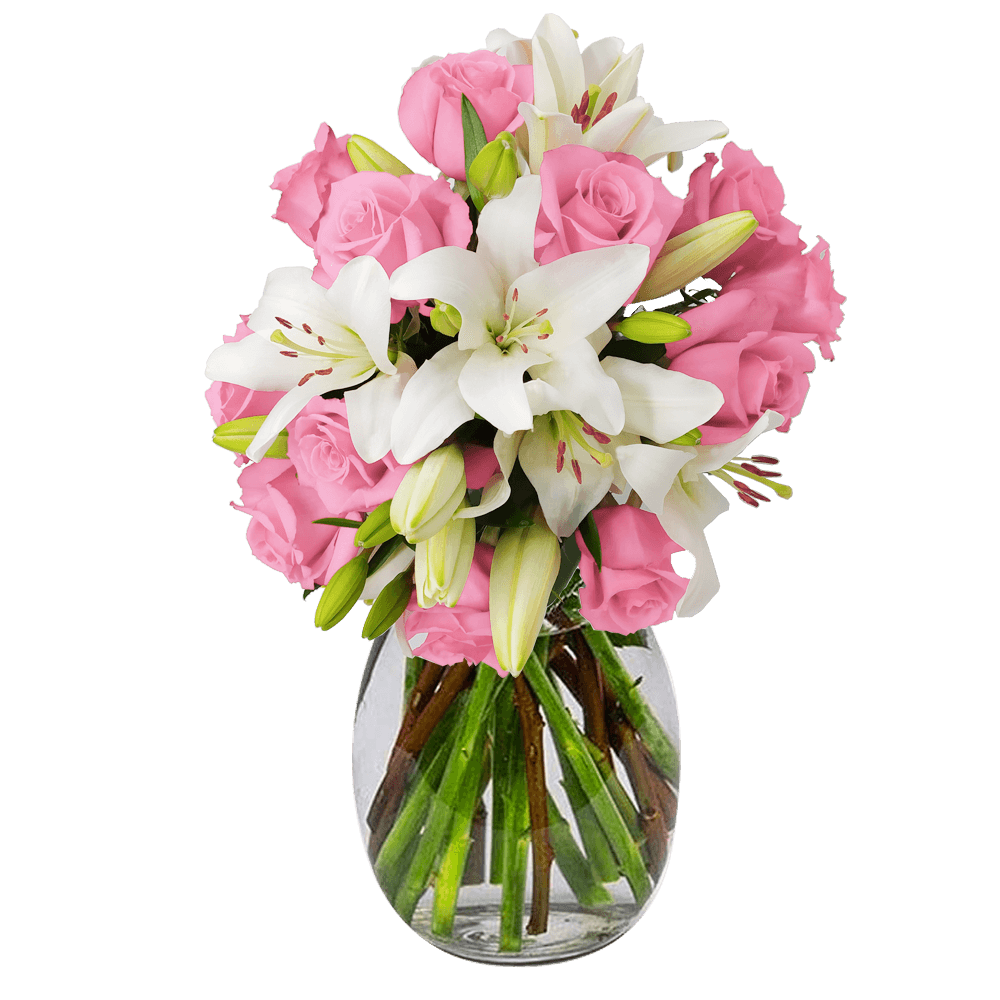 Stylish Rose & Lily Fresh Flower Bouquet for Gifts & Decor