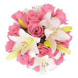 Stylish Rose & Lily Fresh Flower Bouquet for Gifts & Decor