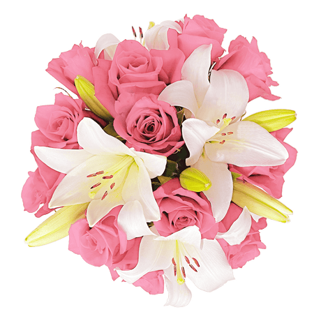 Stylish Rose & Lily Fresh Flower Bouquet for Gifts & Decor