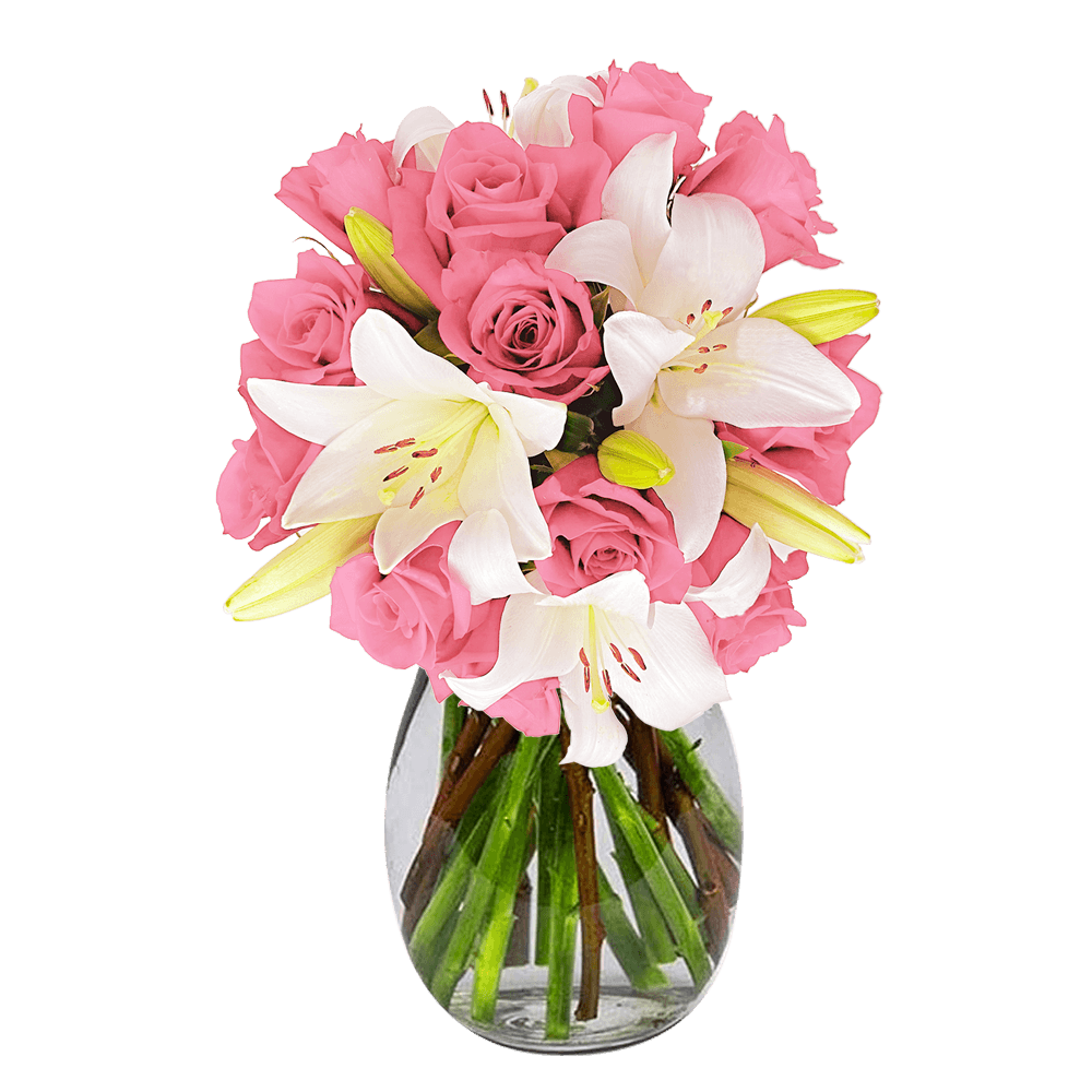 Stylish Rose & Lily Fresh Flower Bouquet for Gifts & Decor