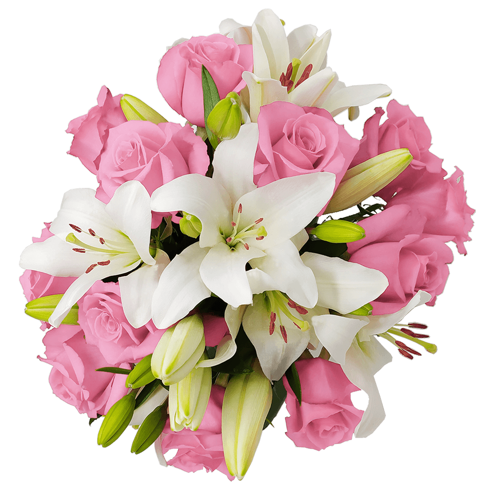 Stylish Rose & Lily Fresh Flower Bouquet for Gifts & Decor