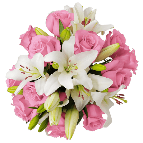 Stylish Rose & Lily Fresh Flower Bouquet for Gifts & Decor