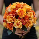 Yellow Orange Rose Bridesmaids 6 Bouquets With 28 Stems each Fresh Wedding Floral Bright Romantic Style