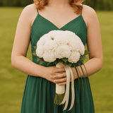 White Carnation Bridesmaids 6 Bouquets With 43 Stems Each Fresh Wedding Flowers