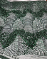 Fringe Sequin Polyester Fabric - 4 Way Stretch Mesh, Fringe Sequins, 54" Width (1 Yard)