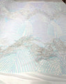 Fringe Sequin Polyester Fabric - 4 Way Stretch Mesh, Fringe Sequins, 54" Width (1 Yard)
