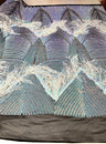 Fringe Sequin Polyester Fabric - 4 Way Stretch Mesh, Fringe Sequins, 54" Width (1 Yard)