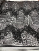Fringe Sequin Polyester Fabric - 4 Way Stretch Mesh, Fringe Sequins, 54" Width (1 Yard)