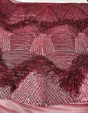 Fringe Sequin Polyester Fabric - 4 Way Stretch Mesh, Fringe Sequins, 54" Width (1 Yard)