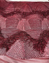 Fringe Sequin Polyester Fabric - 4 Way Stretch Mesh, Fringe Sequins, 54" Width (1 Yard)