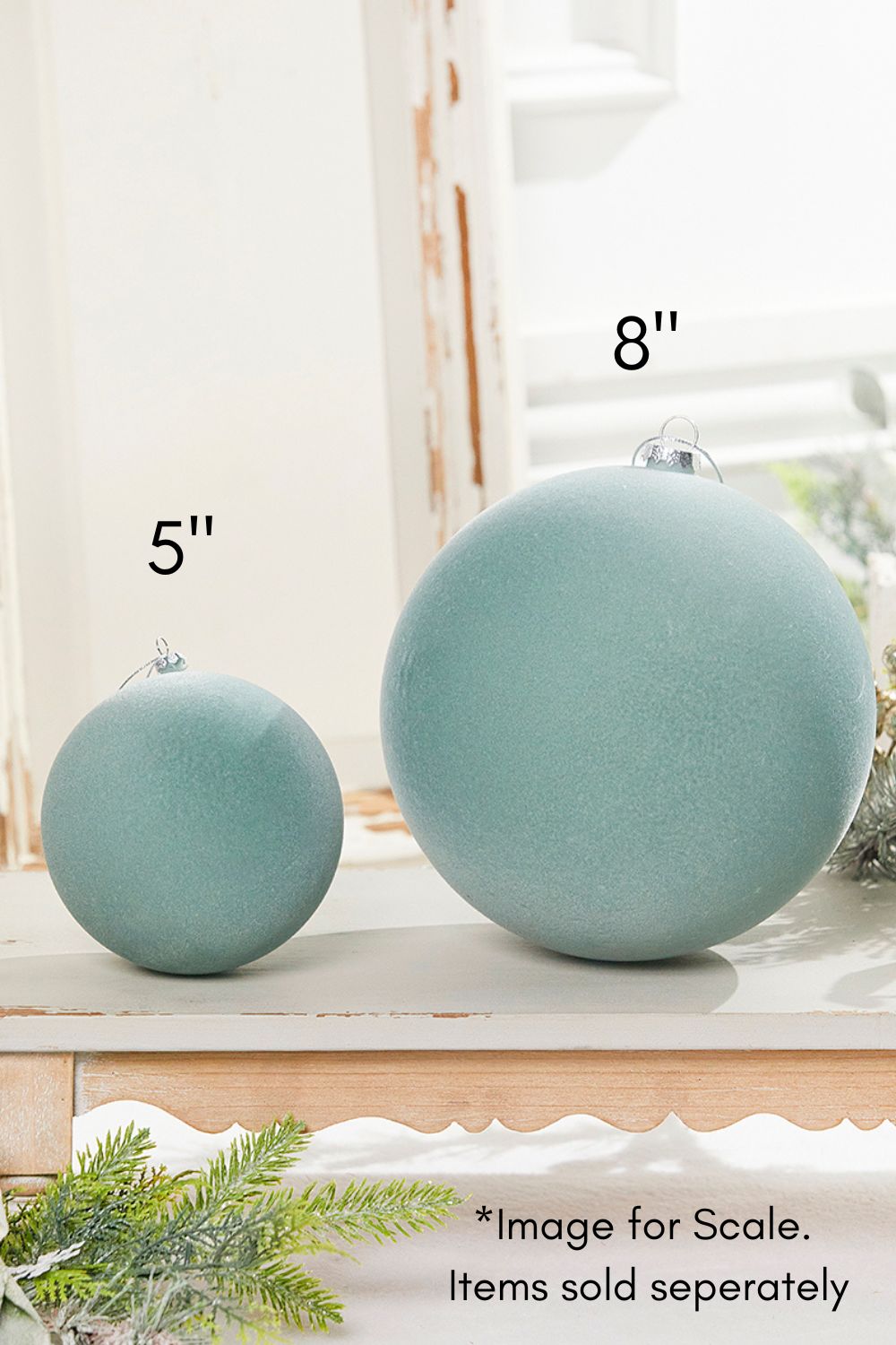 5" Ball Ornament - Frost Green
