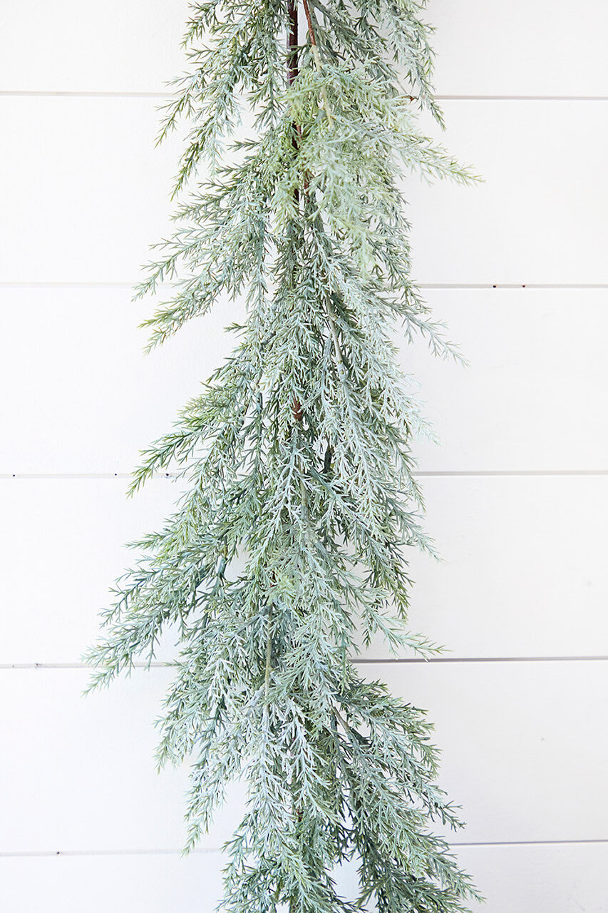 4' Frosted Cedar Garland Winter Christmas Mantel Decor