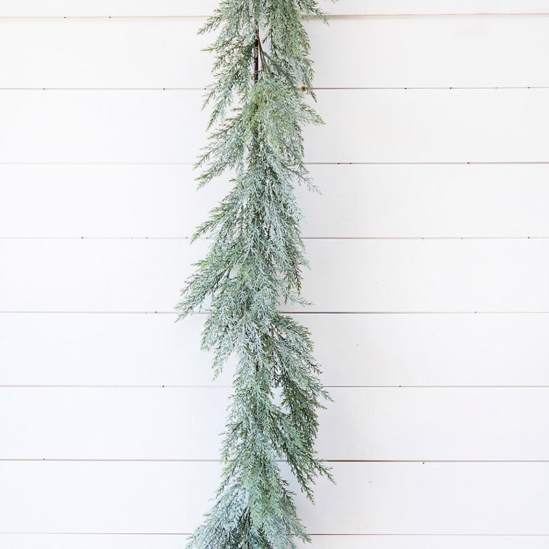 4' Frosted Cedar Garland Winter Christmas Mantel Decor