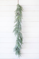 4 Foot Frosted Cedar Christmas Garland Lifelike Greenery Winter Holiday Mantel Staircase Table Decor