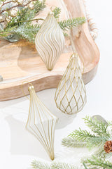 5.5" - 6.75" Gold & Frosted Glass Ornament