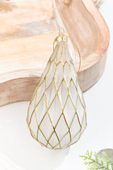 5.5" - 6.75" Gold & Frosted Glass Ornament