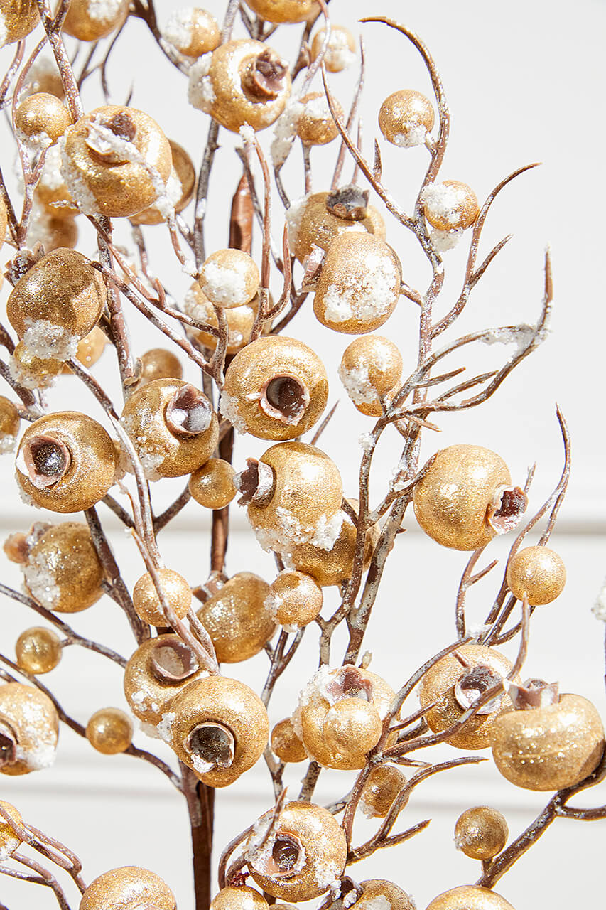 32” Frosted Iced Gold Crabapple Spray