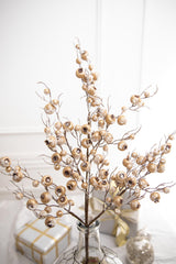 32” Frosted Iced Gold Crabapple Spray