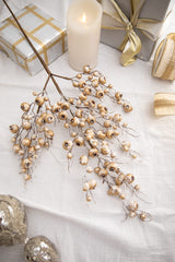 32” Frosted Iced Gold Crabapple Spray