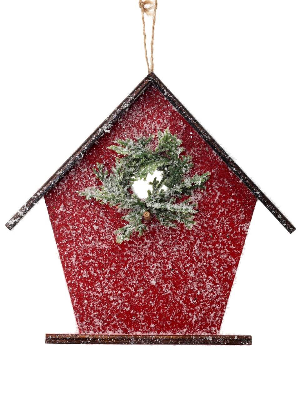 6.75” Frosted Birdhouse Ornament