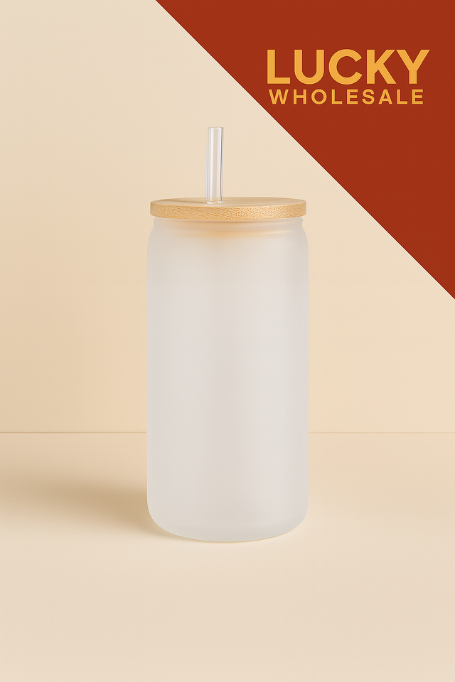 16Oz Frosted Glass Tumbler - Clear, Matte, Double Wall Insulated, 16 Oz (1 Unit)