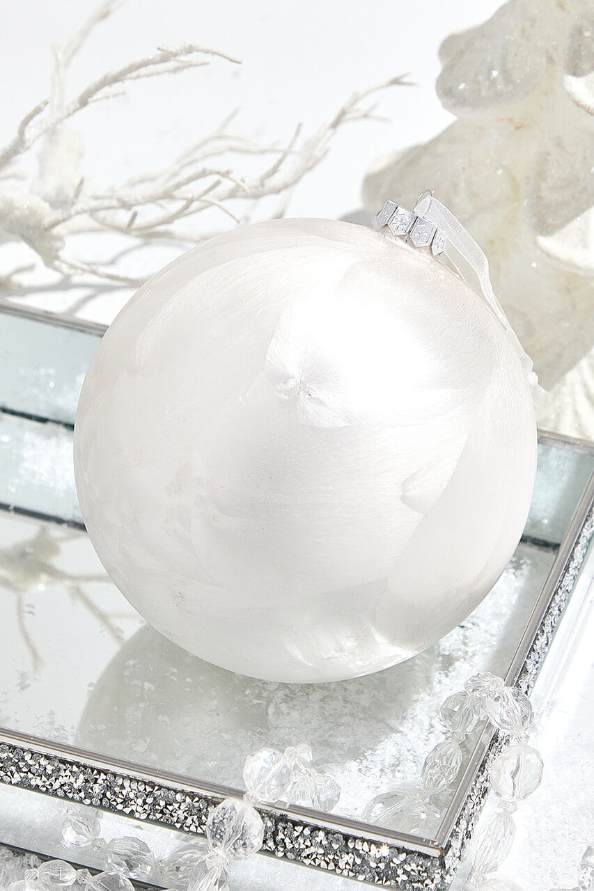 6.75" White Frost Glass Ball Ornament