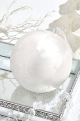 6.75" White Frost Glass Ball Ornament