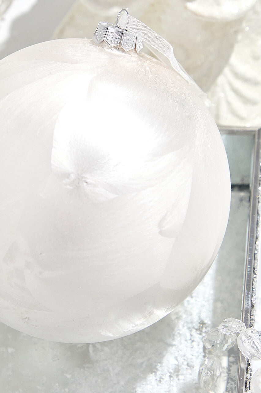 6.75" White Frost Glass Ball Ornament