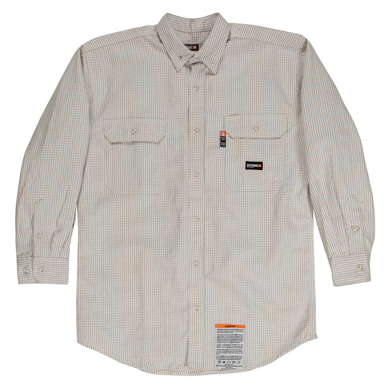Men's Flame-Resistant Down Plaid Work Shirt
