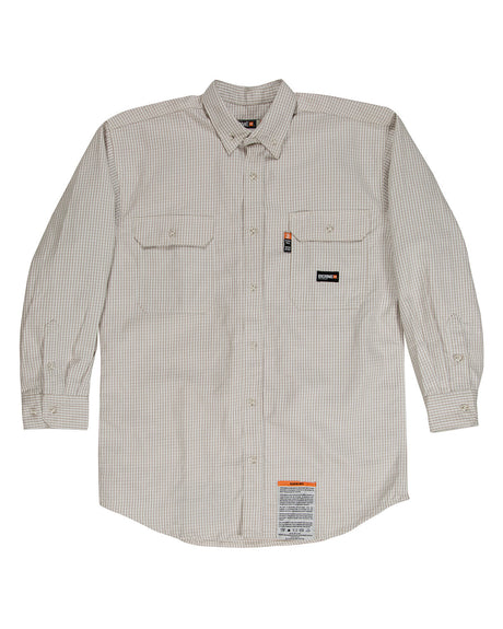 Men's Tall Flame-Resistant Down Plaid Work Shirt