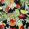 Fruit Cocktail Nylon Spandex Fabric - Orange And Black Multi, Tropical Fruit Print, 58/60" Width (1 Yard)