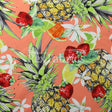 Fruit Cocktail Nylon Spandex Fabric - Orange And Black Multi, Tropical Fruit Print, 58/60" Width (1 Yard)