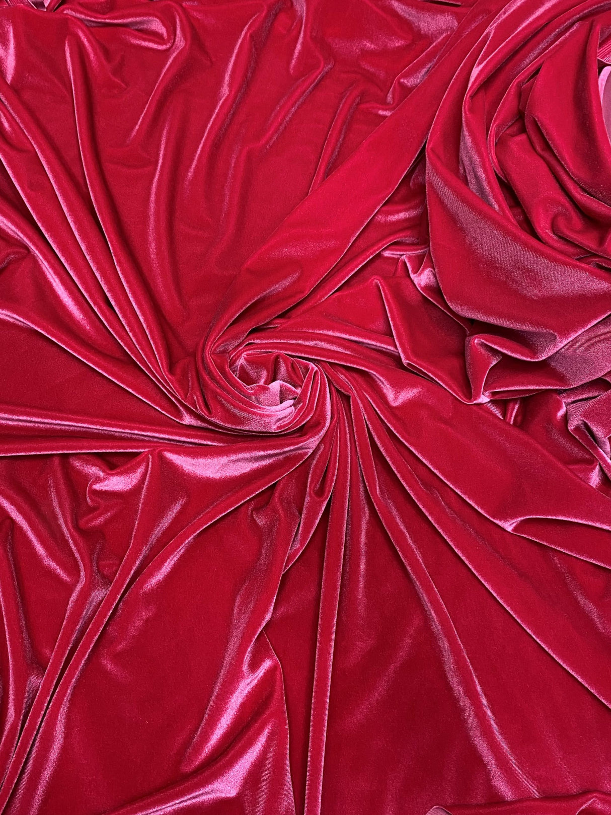Hot Pink Stretch Velvet Fabric - Hot Pink, 58"-60" Width