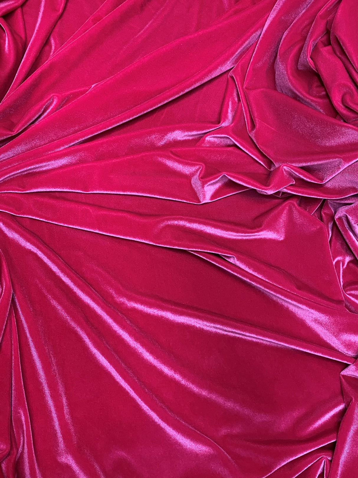 Hot Pink Stretch Velvet Fabric - Hot Pink, 58"-60" Width