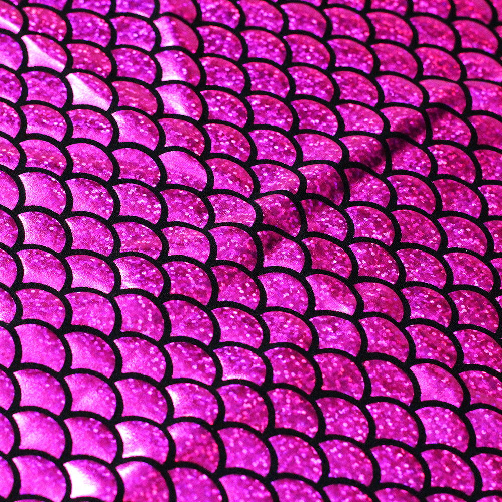 Mermaid Hologram Nylon Spandex Fabric - Assorted Colors Hologram Mermaid Fish-Scale, 58/60" Width (1 Yard)