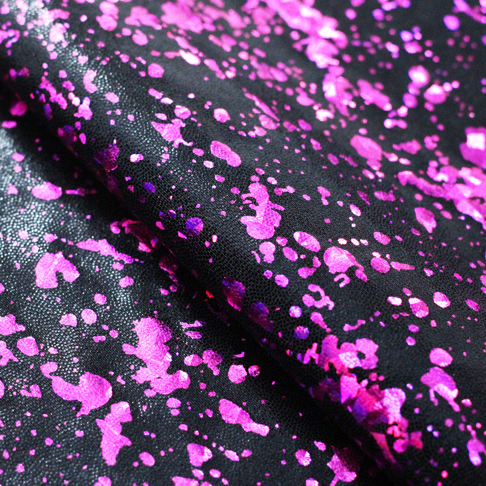 Splash Holo Nylon Spandex Fabric - Assorted Colors, Paint Splatter Hologram, 58/60" Width (1 Yard)