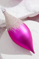 7" Fuchsia Frost Drop Ornament