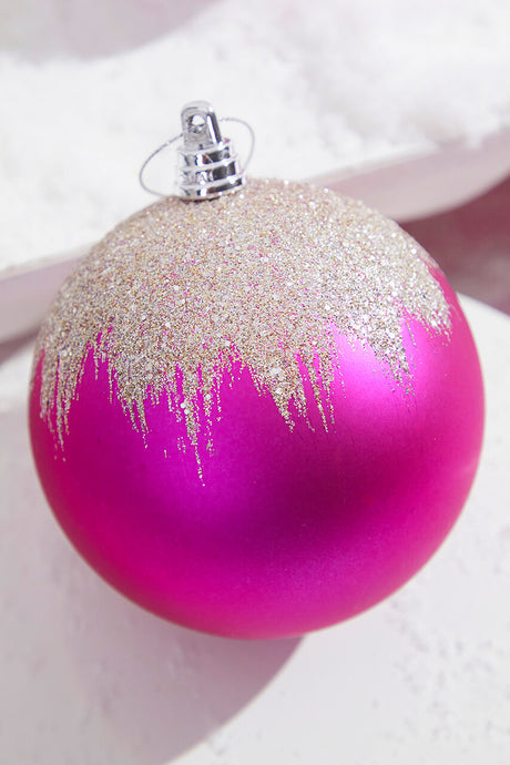 4" Fuchsia Frost Ball Ornament