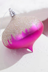 5" Fuchsia Frost Onion Ornament