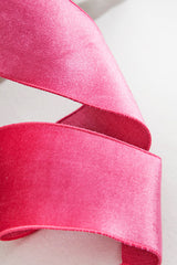 4" x 10 Yard Fuchsia Pink Velvet Wired Ribbon