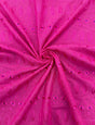 Fuchsia Medium Eyelet Polyester Cotton Fabric - Fuchsia, Small Eyelets, 41"-42" Width