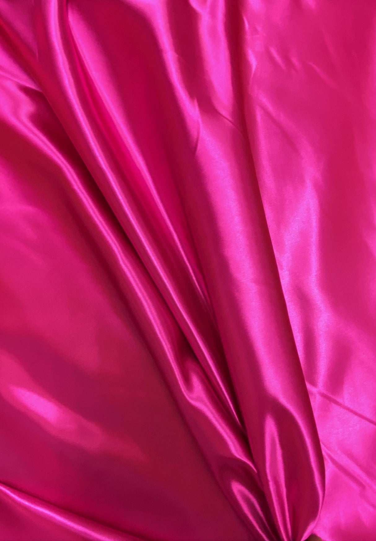Fuchsia Bridal Satin Polyester Fabric - Fuchsia, Sheen, 58"-60" Width (1 Yard)