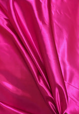 Fuchsia Bridal Satin Polyester Fabric - Fuchsia, Sheen, 58"-60" Width (1 Yard)