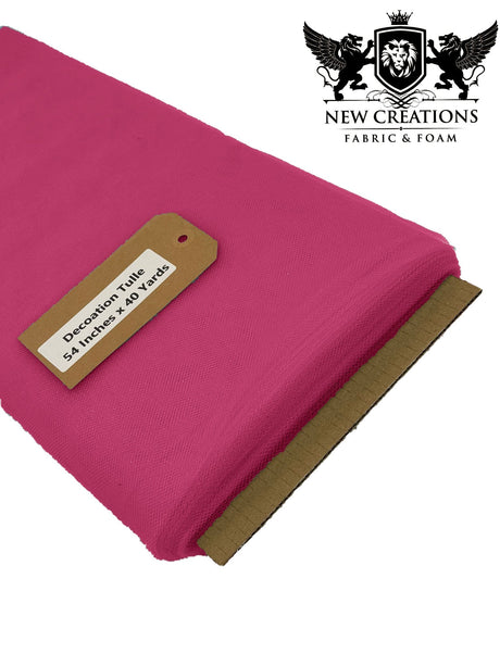 Fuchsia Tutu Tulle Fabric - Fuchsia Sheer Netting, 54" Width (5 Yards)